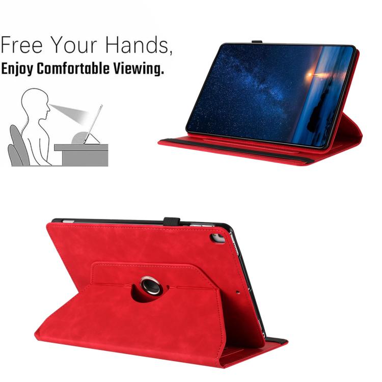 For iPad 10.2 2020 / 2019 / 10.5 2019 Solid Color Rotation Holder Leather Smart Tablet Case