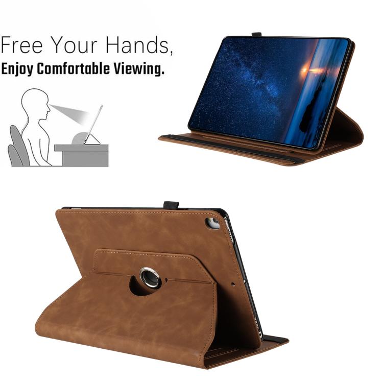 For iPad 10.2 2020 / 2019 / 10.5 2019 Solid Color Rotation Holder Leather Smart Tablet Case