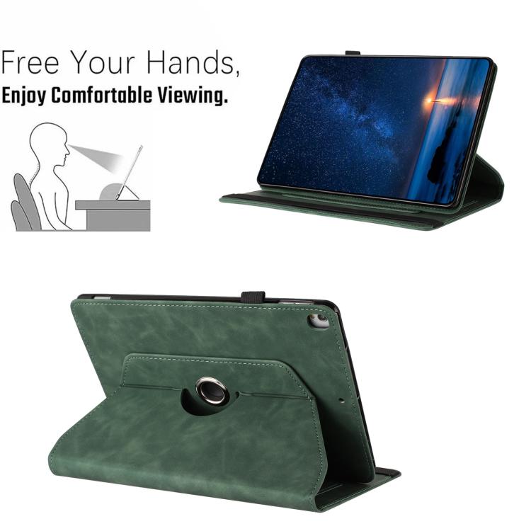 For iPad 10.2 2020 / 2019 / 10.5 2019 Solid Color Rotation Holder Leather Smart Tablet Case
