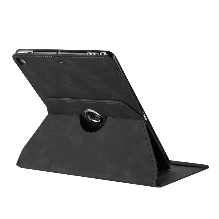 For iPad 10.2 2020 / 2019 / 10.5 2019 Solid Color Rotation Holder Leather Smart Tablet Case