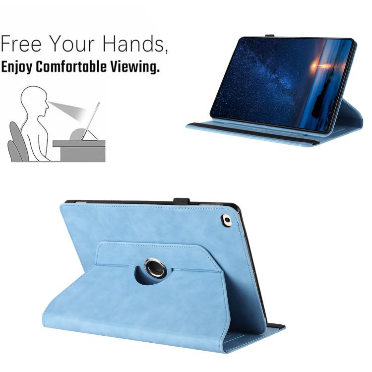 For iPad Air 2 / 1 / 9.7 2018 / 2017 Solid Color Rotation Holder Leather Smart Tablet Case