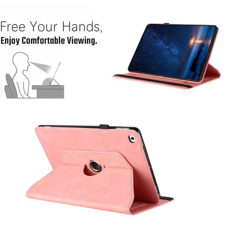 For iPad Air 2 / 1 / 9.7 2018 / 2017 Solid Color Rotation Holder Leather Smart Tablet Case