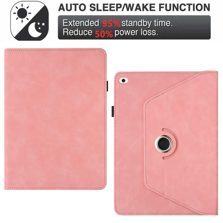 For iPad Air 2 / 1 / 9.7 2018 / 2017 Solid Color Rotation Holder Leather Smart Tablet Case