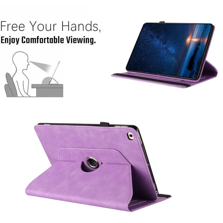 For iPad Air 2 / 1 / 9.7 2018 / 2017 Solid Color Rotation Holder Leather Smart Tablet Case