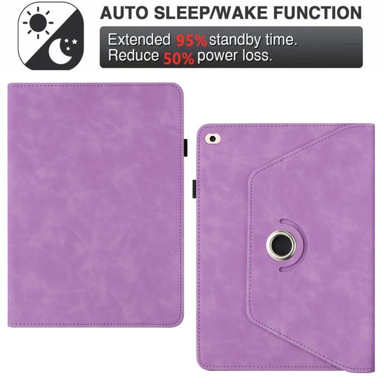 For iPad Air 2 / 1 / 9.7 2018 / 2017 Solid Color Rotation Holder Leather Smart Tablet Case