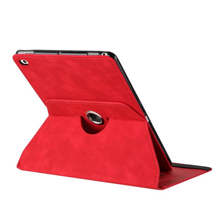 For iPad Air 2 / 1 / 9.7 2018 / 2017 Solid Color Rotation Holder Leather Smart Tablet Case