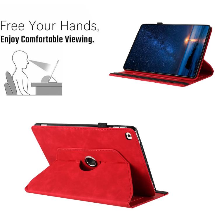For iPad Air 2 / 1 / 9.7 2018 / 2017 Solid Color Rotation Holder Leather Smart Tablet Case