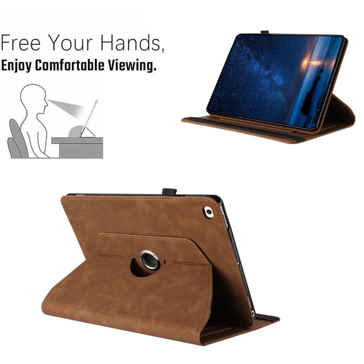 For iPad Air 2 / 1 / 9.7 2018 / 2017 Solid Color Rotation Holder Leather Smart Tablet Case