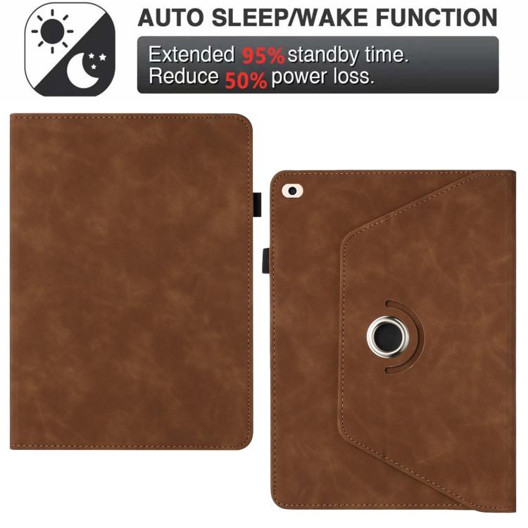 For iPad Air 2 / 1 / 9.7 2018 / 2017 Solid Color Rotation Holder Leather Smart Tablet Case