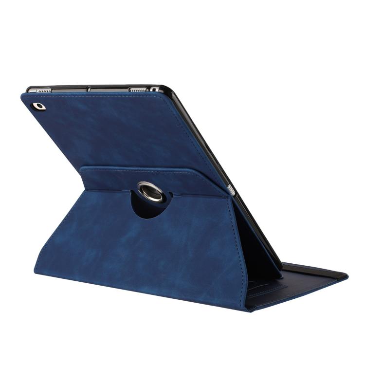 For iPad Air 2 / 1 / 9.7 2018 / 2017 Solid Color Rotation Holder Leather Smart Tablet Case