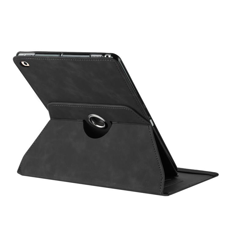 For iPad Air 2 / 1 / 9.7 2018 / 2017 Solid Color Rotation Holder Leather Smart Tablet Case