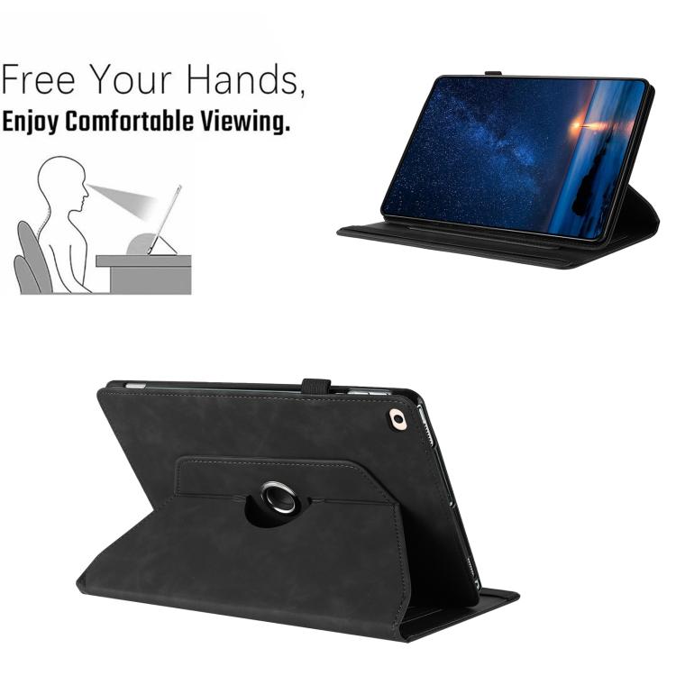 For iPad Air 2 / 1 / 9.7 2018 / 2017 Solid Color Rotation Holder Leather Smart Tablet Case