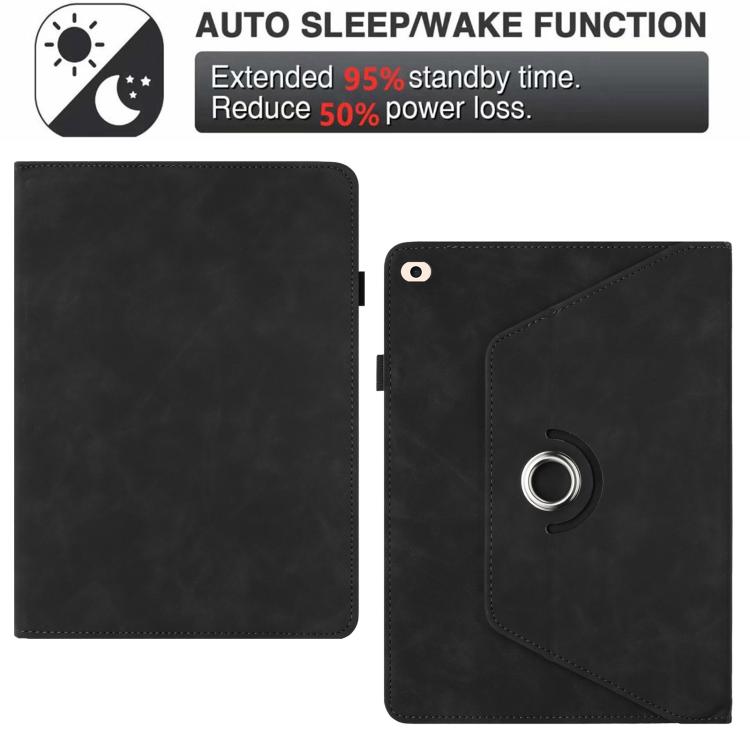 For iPad Air 2 / 1 / 9.7 2018 / 2017 Solid Color Rotation Holder Leather Smart Tablet Case