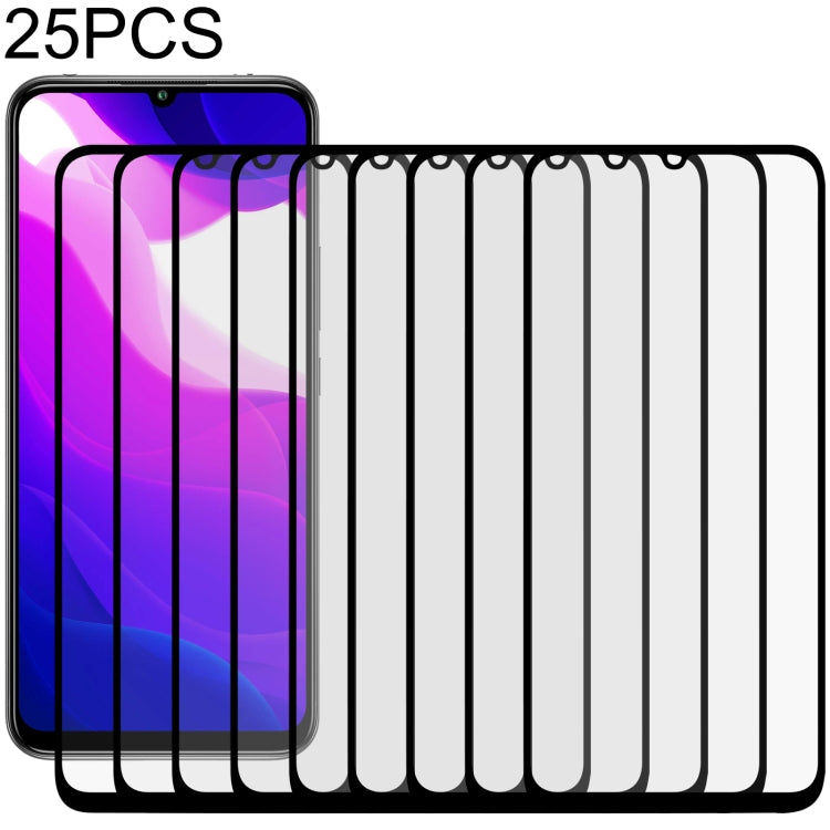 For Xiaomi Mi 10 Lite Zoom 25 PCS Full Glue Full Screen Tempered Glass Film