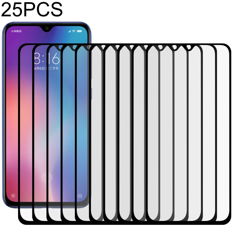 For Xiaomi Mi 9X 25 PCS Full Glue Full Screen Tempered Glass Film