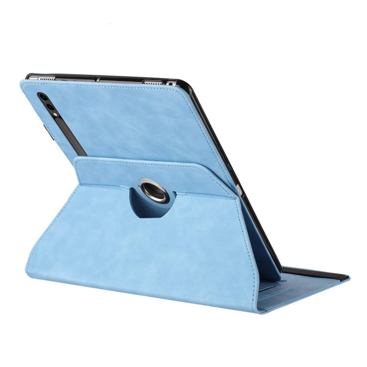 For Samsung Galaxy Tab S10 FE / S9 Solid Color Rotation Holder Leather Smart Tablet Case