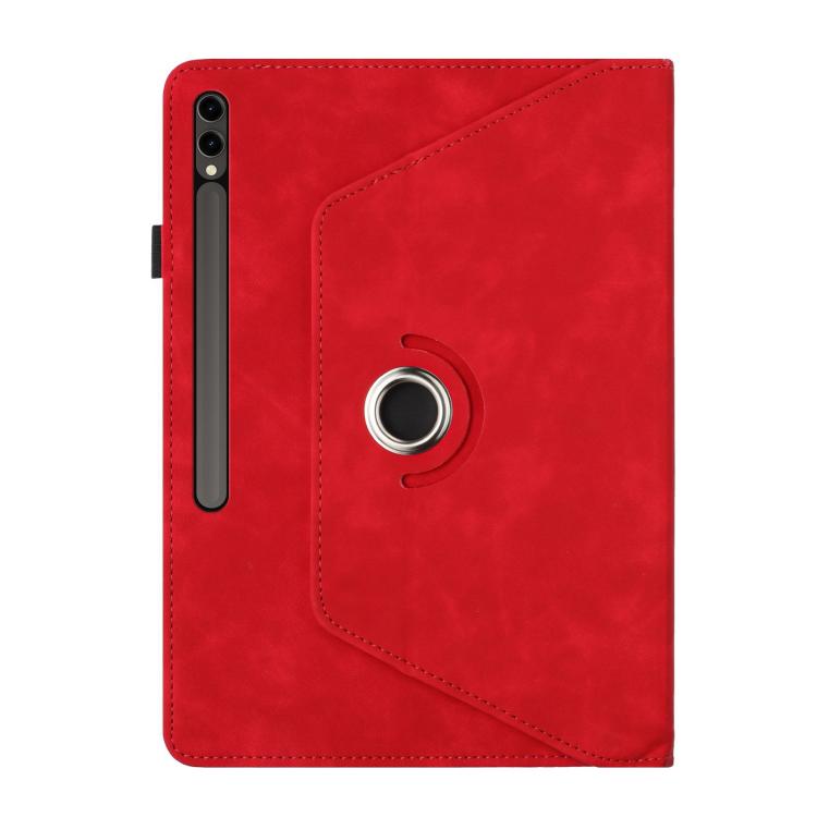 For Samsung Galaxy Tab S10 FE / S9 Solid Color Rotation Holder Leather Smart Tablet Case