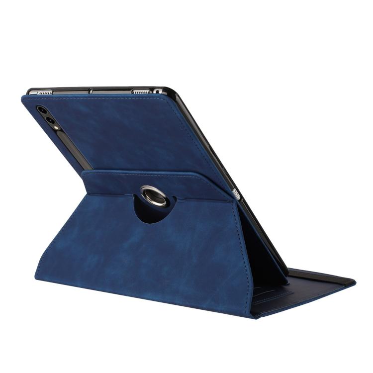 For Samsung Galaxy Tab S10 FE / S9 Solid Color Rotation Holder Leather Smart Tablet Case