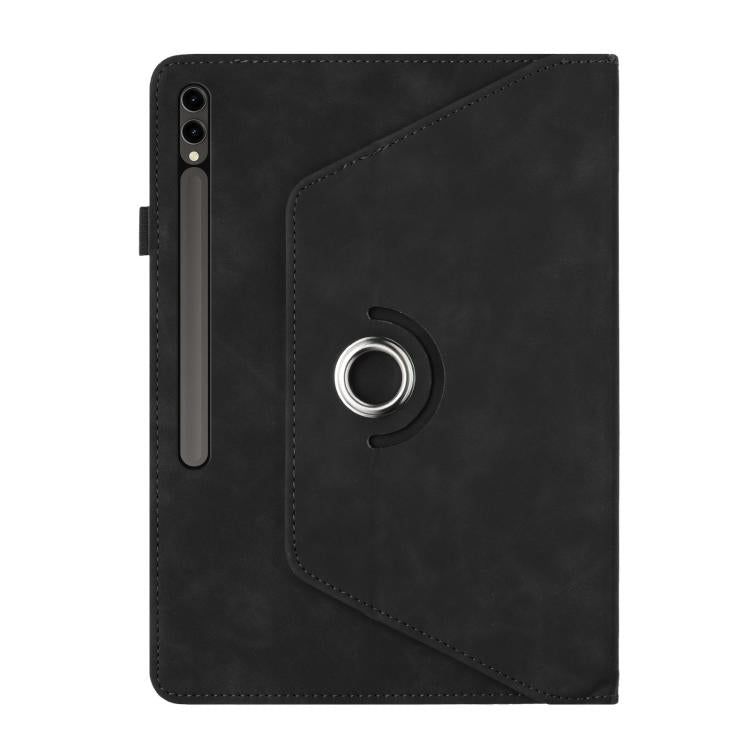 For Samsung Galaxy Tab S10 FE / S9 Solid Color Rotation Holder Leather Smart Tablet Case