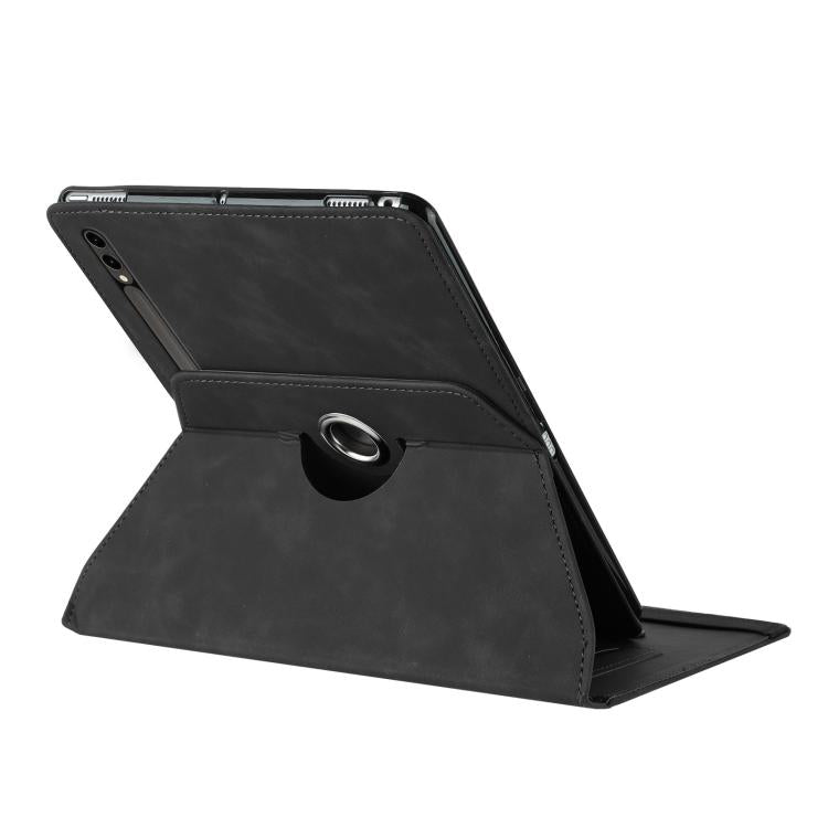 For Samsung Galaxy Tab S10 FE / S9 Solid Color Rotation Holder Leather Smart Tablet Case