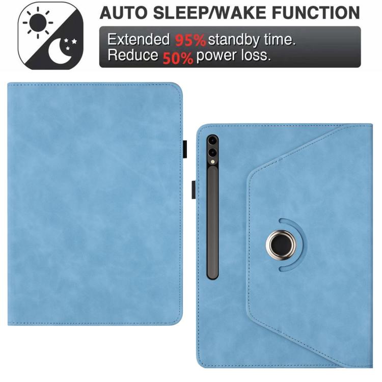 For Samsung Galaxy Tab S10+ / S9 FE+ Solid Color Rotation Holder Leather Smart Tablet Case