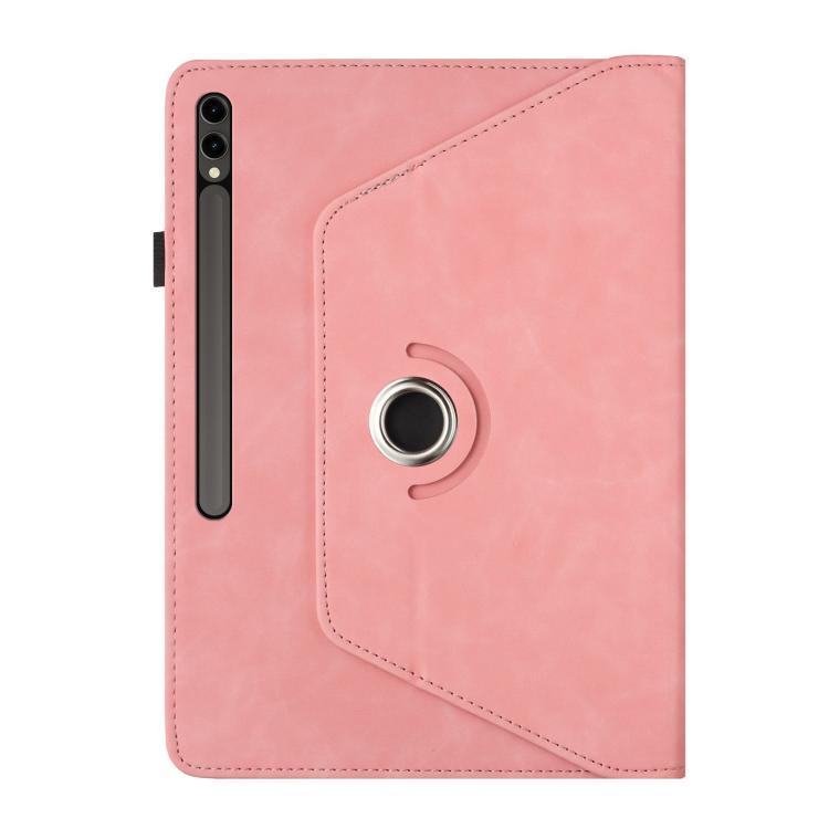 For Samsung Galaxy Tab S10+ / S9 FE+ Solid Color Rotation Holder Leather Smart Tablet Case