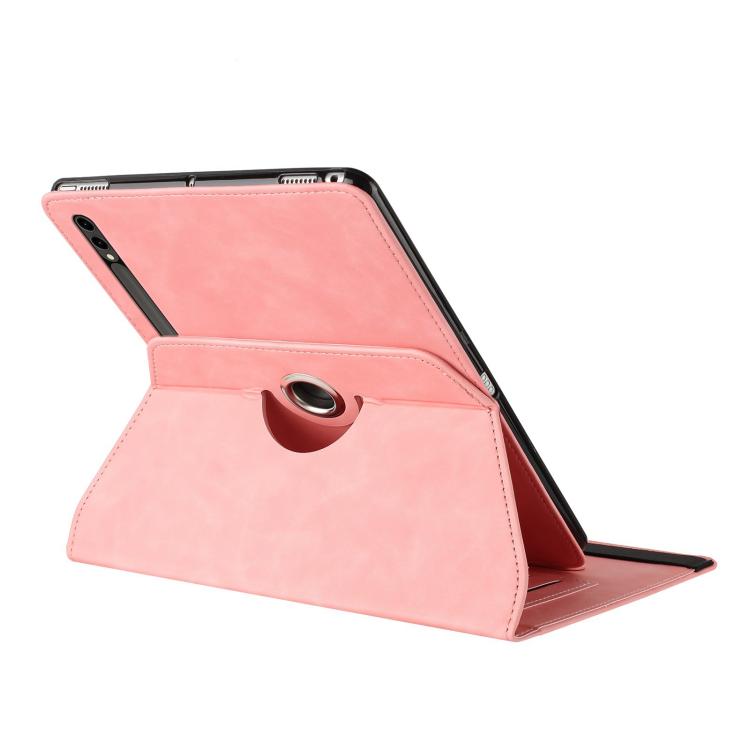 For Samsung Galaxy Tab S10+ / S9 FE+ Solid Color Rotation Holder Leather Smart Tablet Case