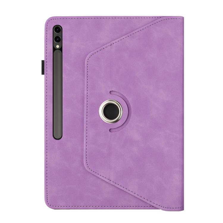 For Samsung Galaxy Tab S10+ / S9 FE+ Solid Color Rotation Holder Leather Smart Tablet Case