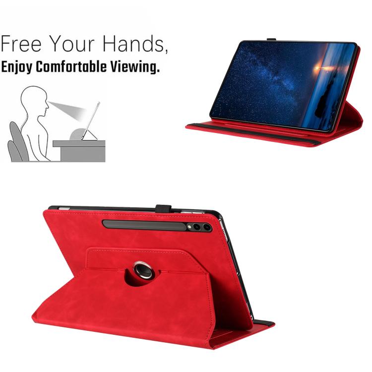 For Samsung Galaxy Tab S10+ / S9 FE+ Solid Color Rotation Holder Leather Smart Tablet Case