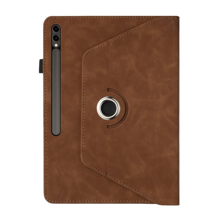 For Samsung Galaxy Tab S10+ / S9 FE+ Solid Color Rotation Holder Leather Smart Tablet Case