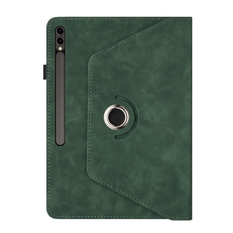 For Samsung Galaxy Tab S10+ / S9 FE+ Solid Color Rotation Holder Leather Smart Tablet Case