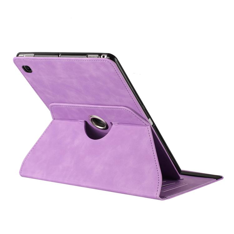For Samsung Galaxy Tab S6 Lite 2024 Solid Color Rotation Holder Leather Smart Tablet Case