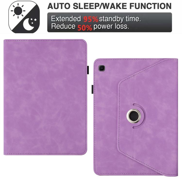 For Samsung Galaxy Tab S6 Lite 2024 Solid Color Rotation Holder Leather Smart Tablet Case
