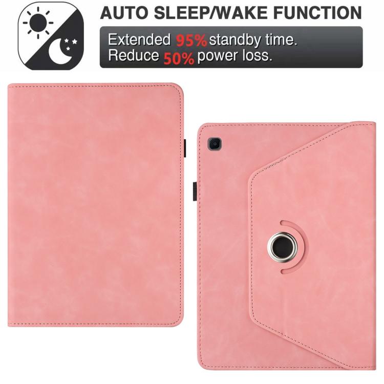 For Samsung Galaxy Tab A7 2020 Solid Color Rotation Holder Leather Smart Tablet Case