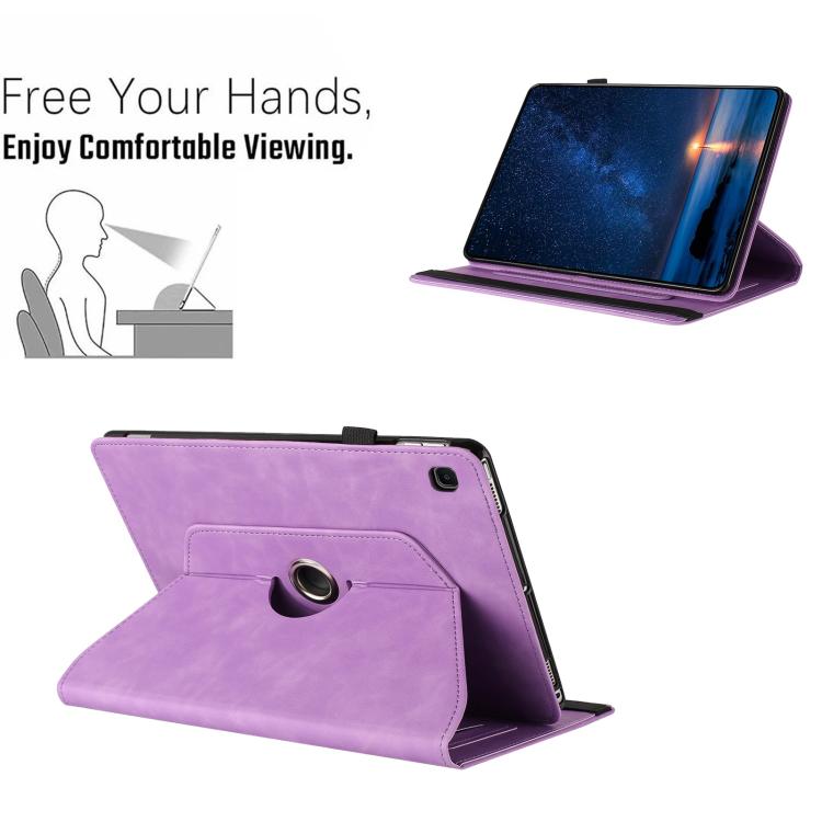 For Samsung Galaxy Tab A7 2020 Solid Color Rotation Holder Leather Smart Tablet Case