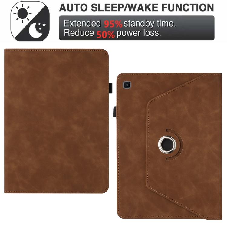 For Samsung Galaxy Tab A7 2020 Solid Color Rotation Holder Leather Smart Tablet Case