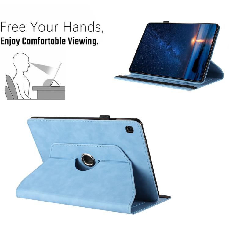 For Samsung Galaxy Tab A 10.1 2019 Solid Color Rotation Holder Leather Tablet Case