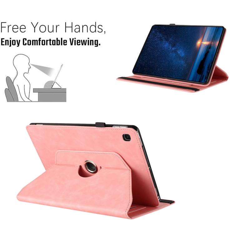 For Samsung Galaxy Tab A 10.1 2019 Solid Color Rotation Holder Leather Tablet Case