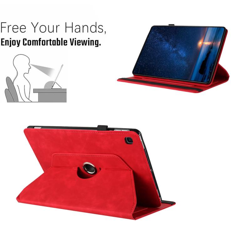 For Samsung Galaxy Tab A 10.1 2019 Solid Color Rotation Holder Leather Tablet Case