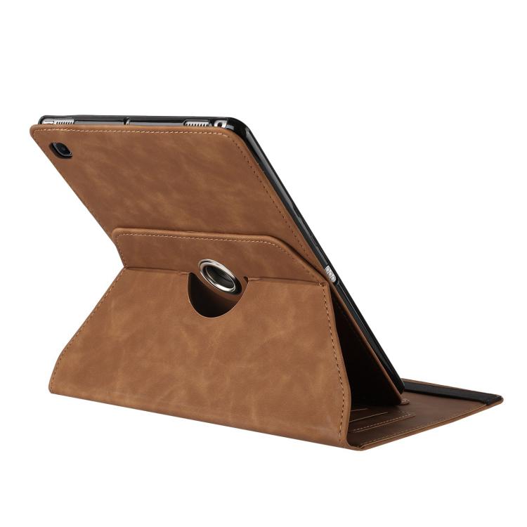 For Samsung Galaxy Tab A 10.1 2019 Solid Color Rotation Holder Leather Tablet Case