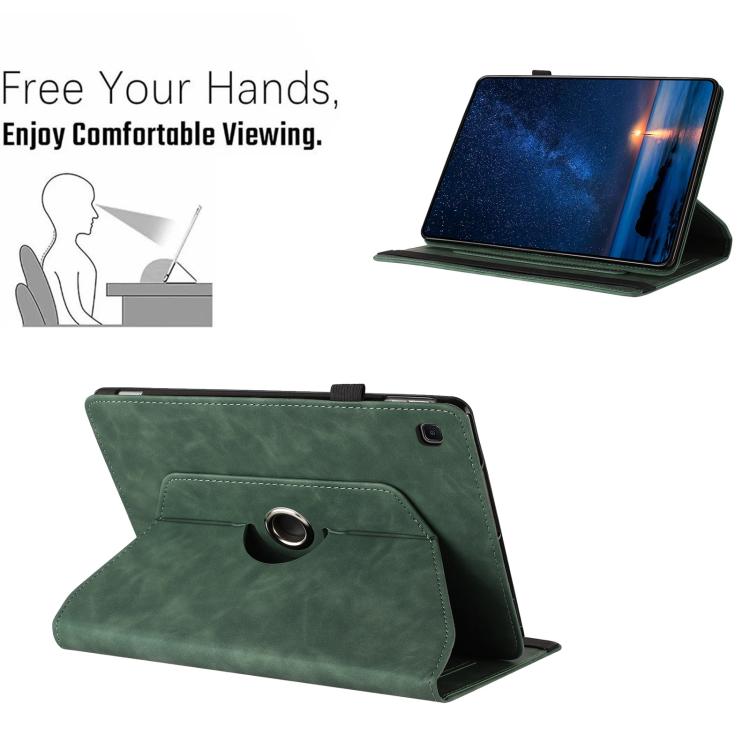 For Samsung Galaxy Tab A 10.1 2019 Solid Color Rotation Holder Leather Tablet Case