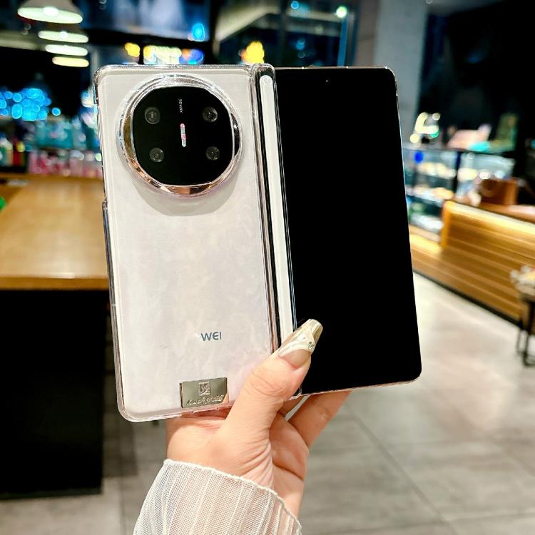 For Huawei Mate X5 Transparent PC Dual Axis Nameplate Shockproof Phone Case
