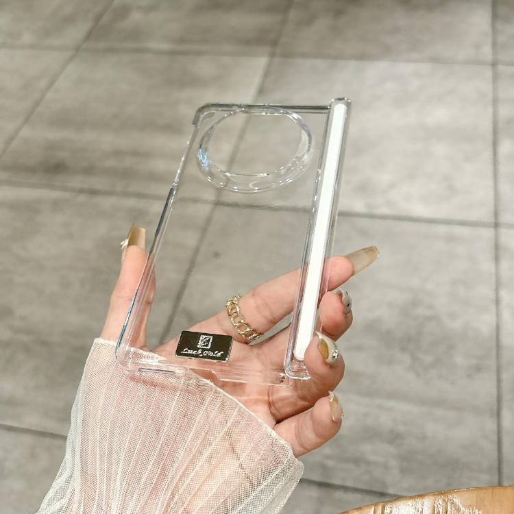 For Huawei Mate X5 Transparent PC Dual Axis Nameplate Shockproof Phone Case