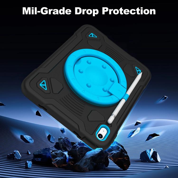 For iPad 2025 / 2022 Space Planet Ring Holder Silicone Hydric PC Tablet Case with Shoulder Strap