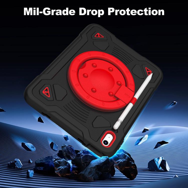 For iPad 2025 / 2022 Space Planet Ring Holder Silicone Hydric PC Tablet Case with Shoulder Strap