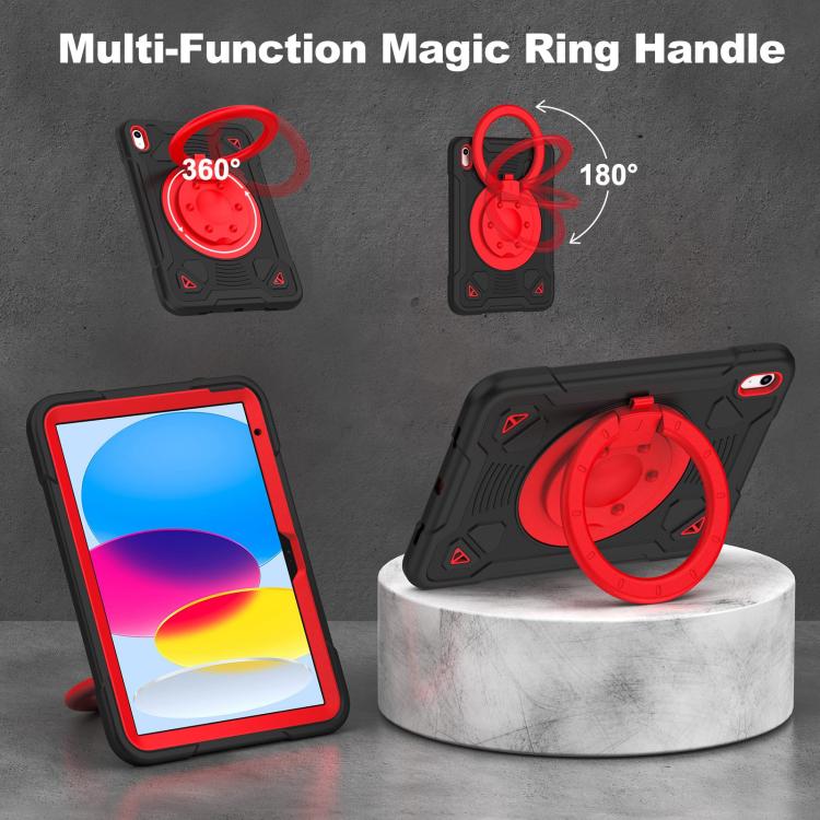 For iPad 2025 / 2022 Space Planet Ring Holder Silicone Hydric PC Tablet Case with Shoulder Strap