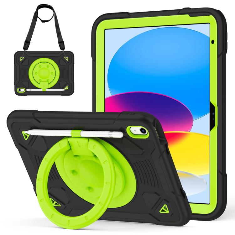 For iPad 2025 / 2022 Space Planet Ring Holder Silicone Hydric PC Tablet Case with Shoulder Strap