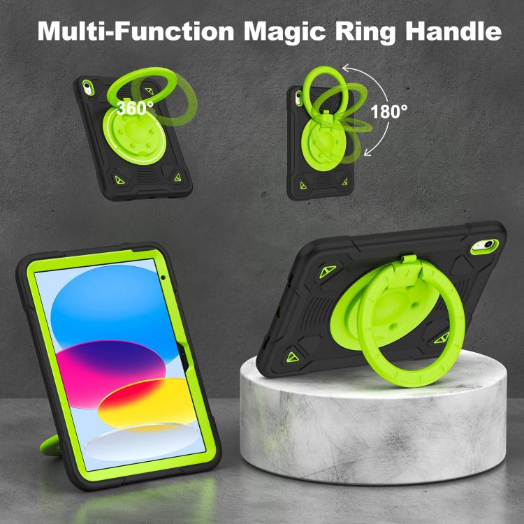 For iPad 2025 / 2022 Space Planet Ring Holder Silicone Hydric PC Tablet Case with Shoulder Strap