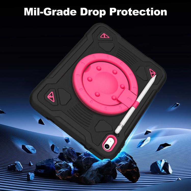 For iPad 2025 / 2022 Space Planet Ring Holder Silicone Hydric PC Tablet Case with Shoulder Strap
