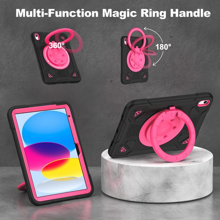 For iPad 2025 / 2022 Space Planet Ring Holder Silicone Hydric PC Tablet Case with Shoulder Strap
